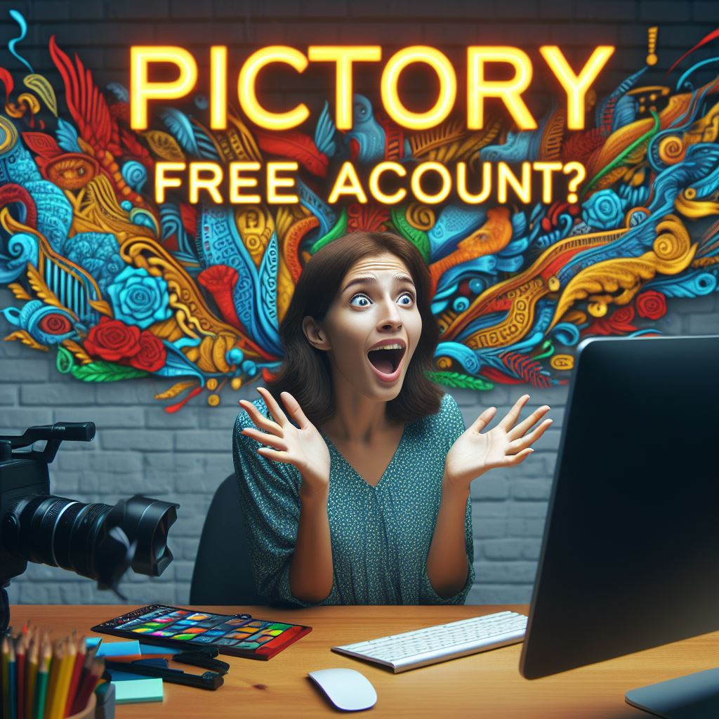 A woman sitting in front of a computer with the words Free Lifetime Account?